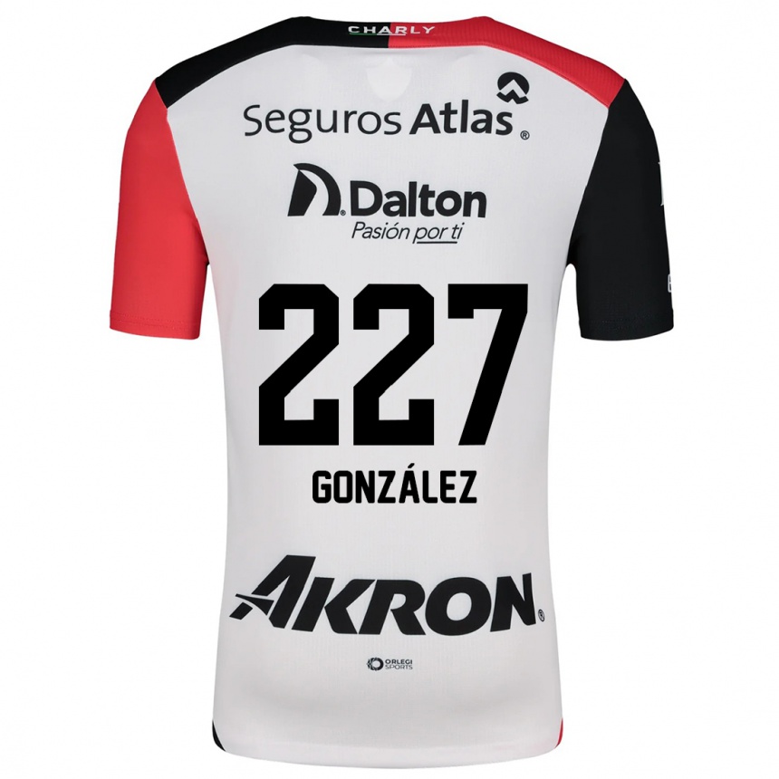 Niño Fútbol Camiseta Rodolfo González #227 Blanco Rojo Negro 2ª Equipación 2024/25 México