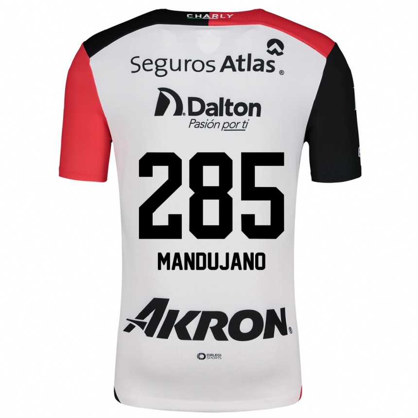 Niño Fútbol Camiseta Sebastián Mandujano #285 Blanco Rojo Negro 2ª Equipación 2024/25 México