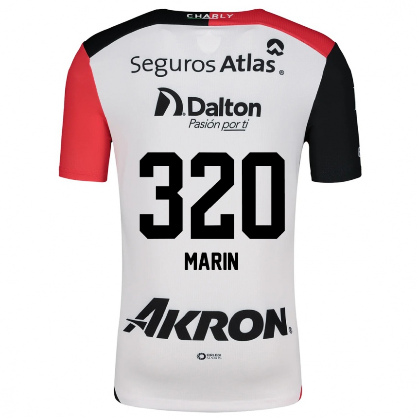 Niño Fútbol Camiseta Donato Marín #320 Blanco Rojo Negro 2ª Equipación 2024/25 México