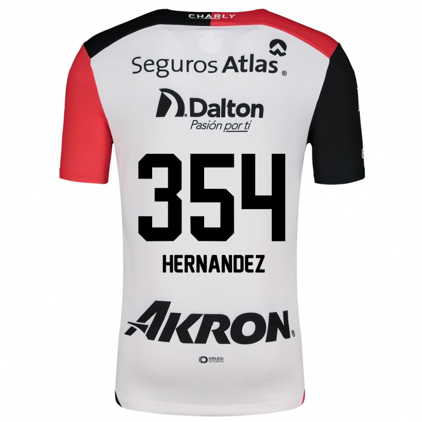 Niño Fútbol Camiseta Daniel Hernández #354 Blanco Rojo Negro 2ª Equipación 2024/25 México