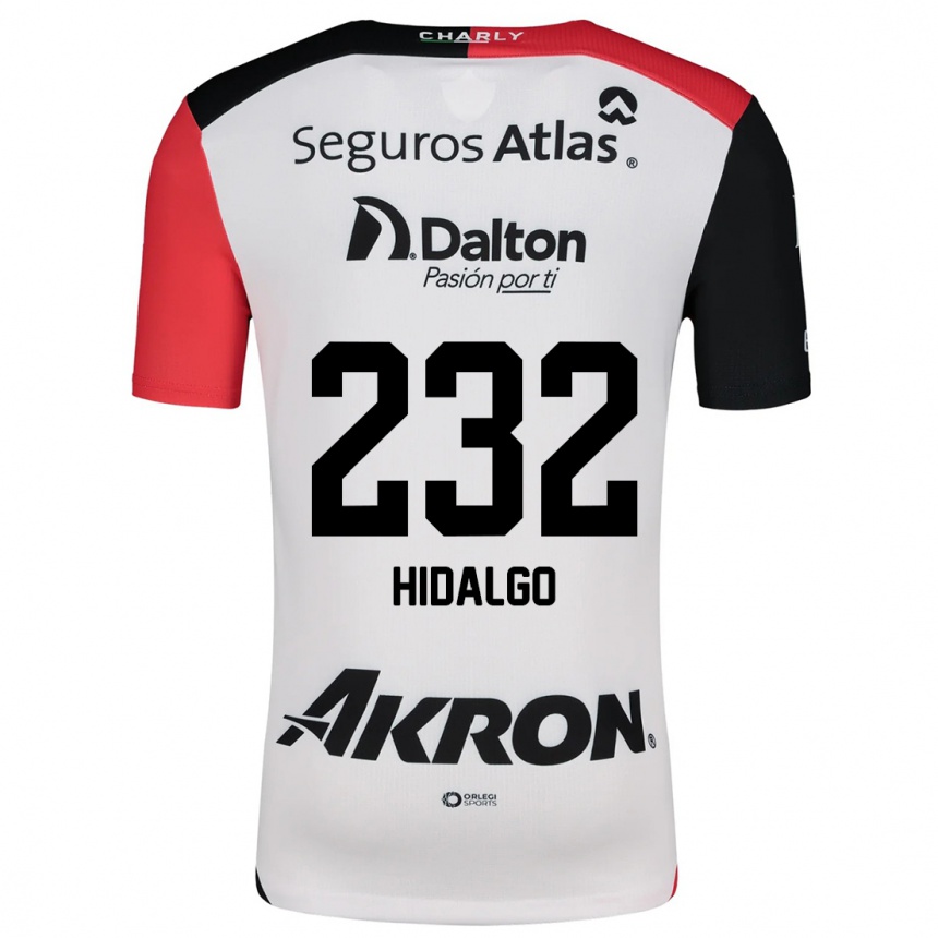 Niño Fútbol Camiseta Óscar Hidalgo #232 Blanco Rojo Negro 2ª Equipación 2024/25 México