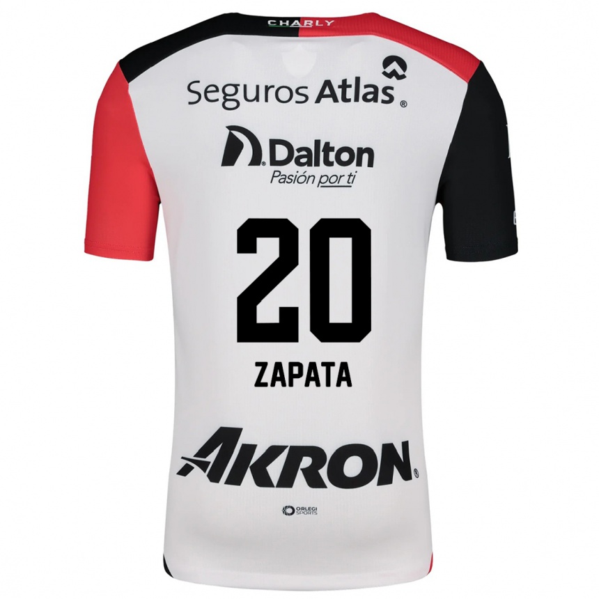 Niño Fútbol Camiseta Juan Zapata #20 Blanco Rojo Negro 2ª Equipación 2024/25 México