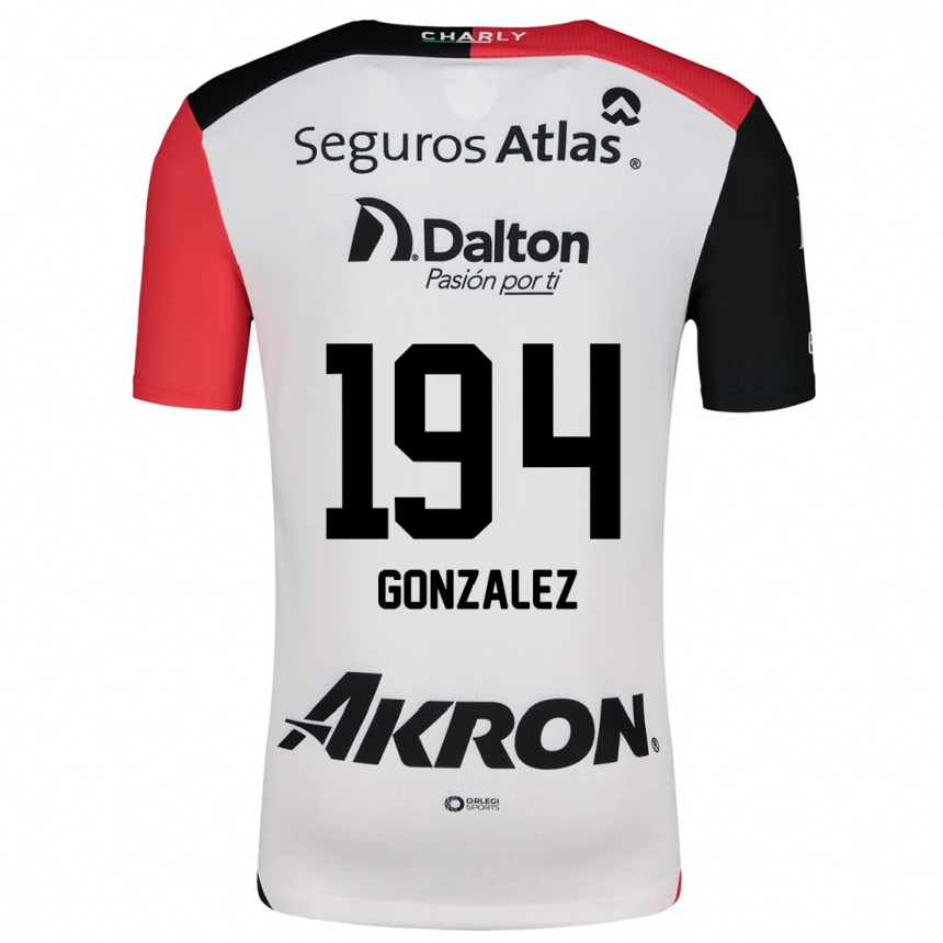 Niño Fútbol Camiseta Andrés González #194 Blanco Rojo Negro 2ª Equipación 2024/25 México