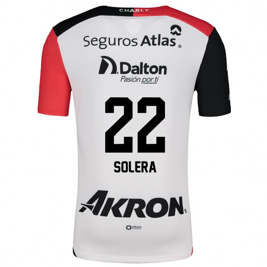 Niño Fútbol Camiseta Daniela Solera #22 Blanco Rojo Negro 2ª Equipación 2024/25 México