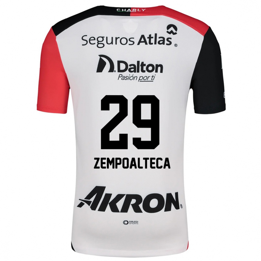 Niño Fútbol Camiseta Karla Zempoalteca #29 Blanco Rojo Negro 2ª Equipación 2024/25 México