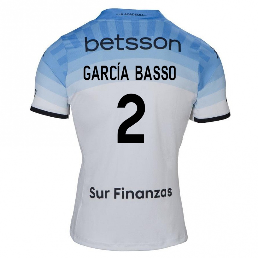 Niño Fútbol Camiseta Agustín García Basso #2 Blanco Azul Negro 2ª Equipación 2024/25 México