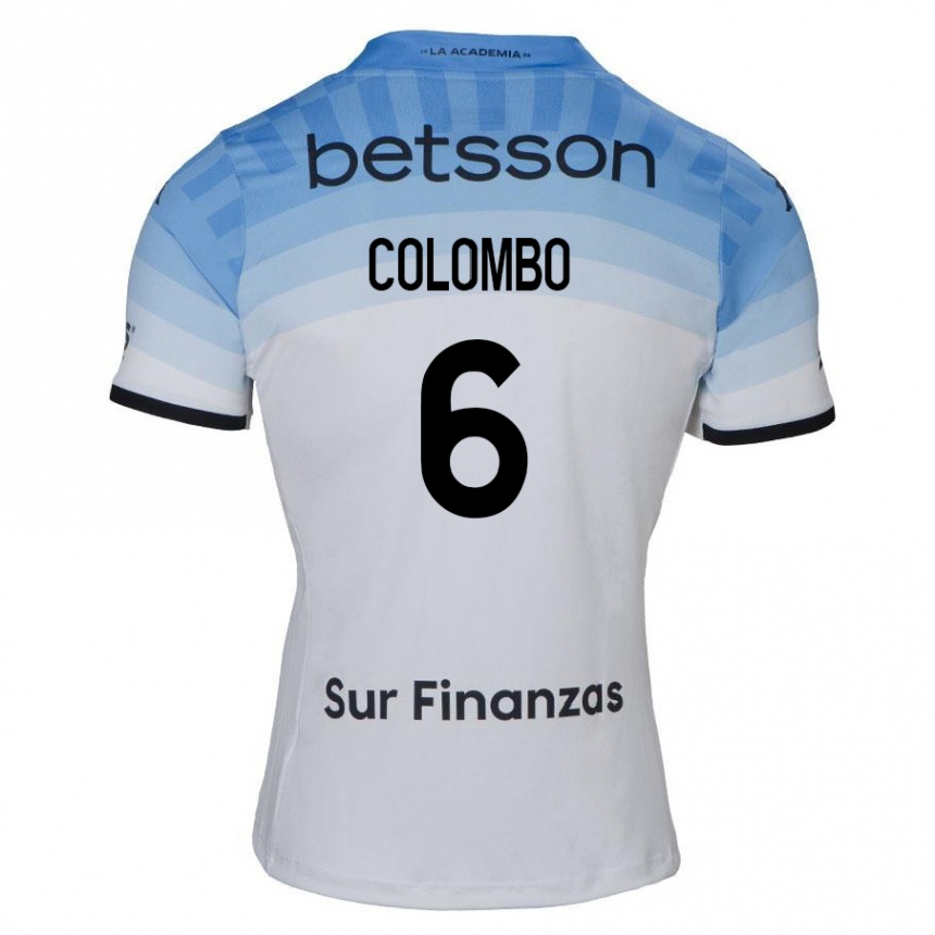 Niño Fútbol Camiseta Nazareno Colombo #6 Blanco Azul Negro 2ª Equipación 2024/25 México