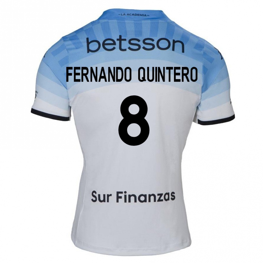 Niño Fútbol Camiseta Juan Fernando Quintero #8 Blanco Azul Negro 2ª Equipación 2024/25 México