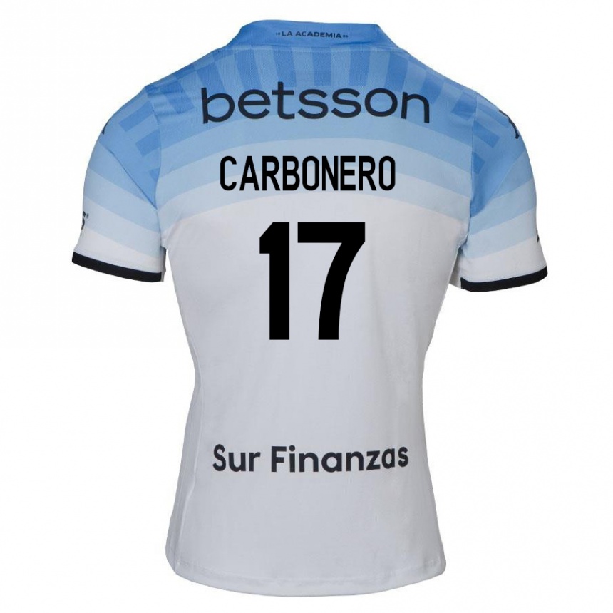 Niño Fútbol Camiseta Johan Carbonero #17 Blanco Azul Negro 2ª Equipación 2024/25 México