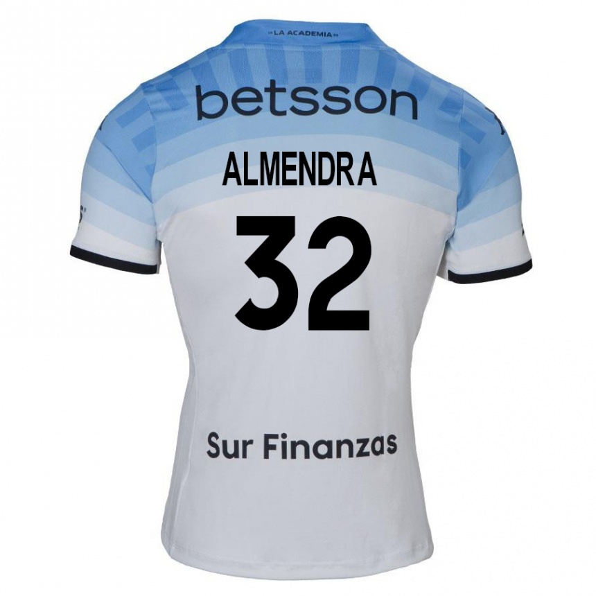 Niño Fútbol Camiseta Agustín Almendra #32 Blanco Azul Negro 2ª Equipación 2024/25 México