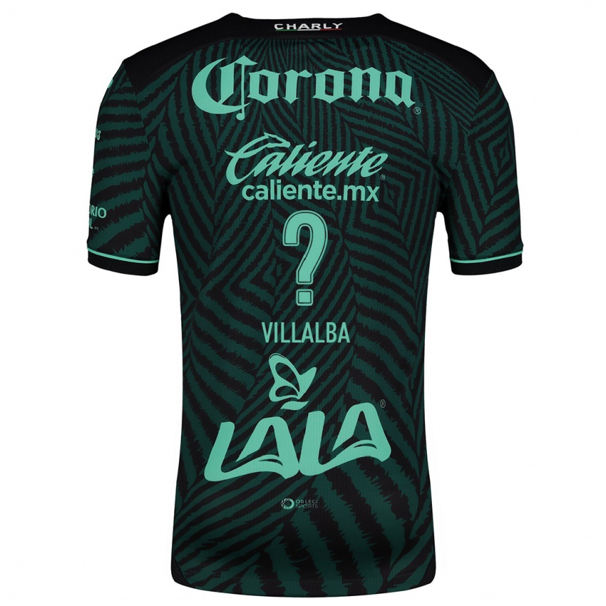 Niño Fútbol Camiseta Fran Villalba #0 Verde Negro 2ª Equipación 2024/25 México