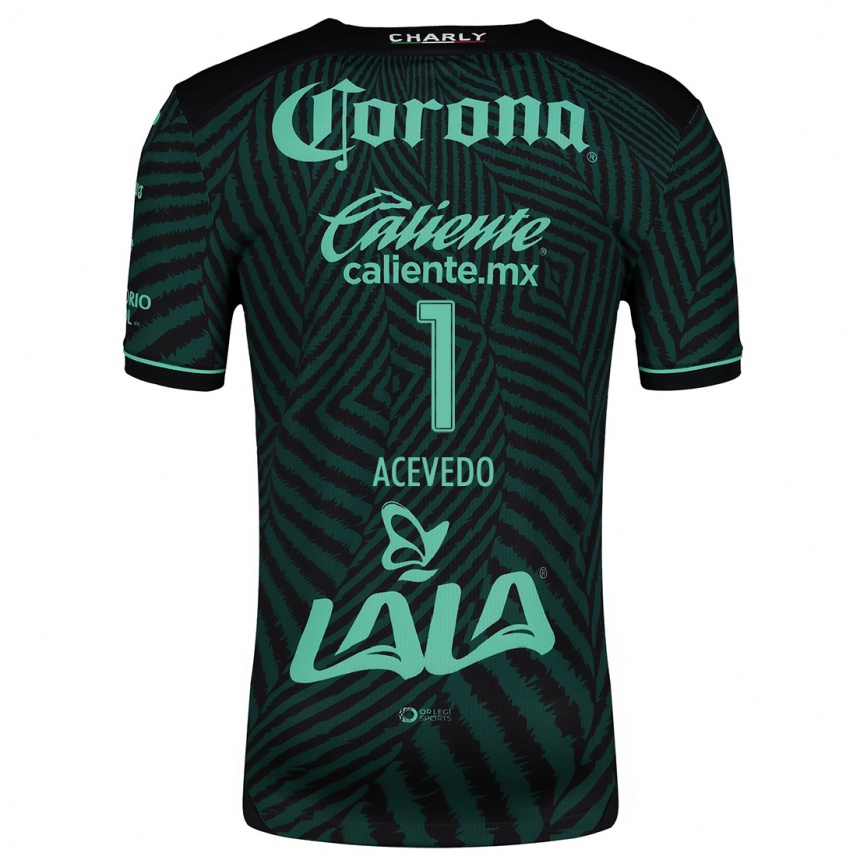 Niño Fútbol Camiseta Carlos Acevedo #1 Verde Negro 2ª Equipación 2024/25 México