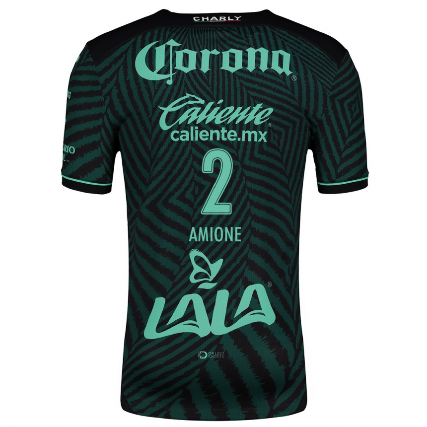 Niño Fútbol Camiseta Bruno Amione #2 Verde Negro 2ª Equipación 2024/25 México