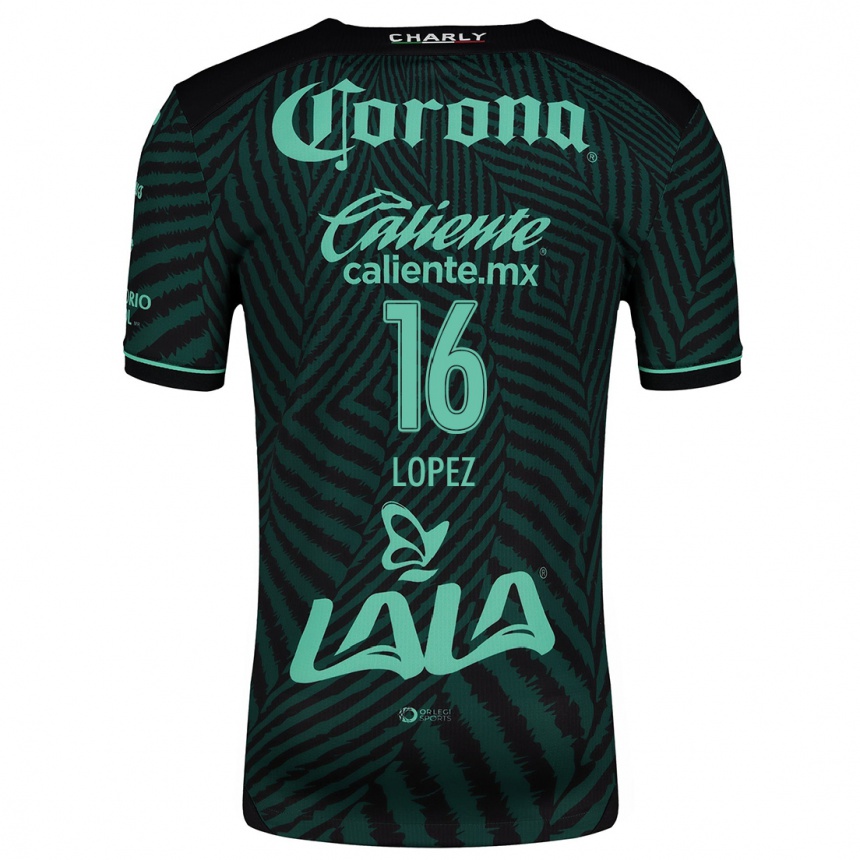 Niño Fútbol Camiseta Aldo López #16 Verde Negro 2ª Equipación 2024/25 México