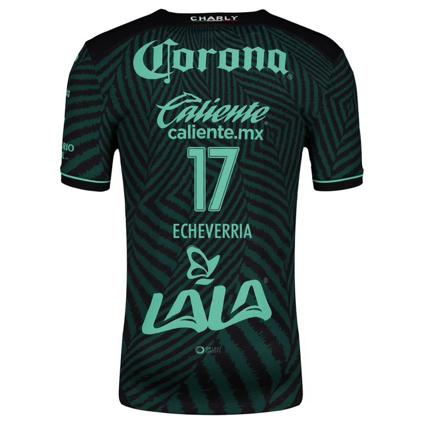 Niño Fútbol Camiseta Emmanuel Echeverría #17 Verde Negro 2ª Equipación 2024/25 México