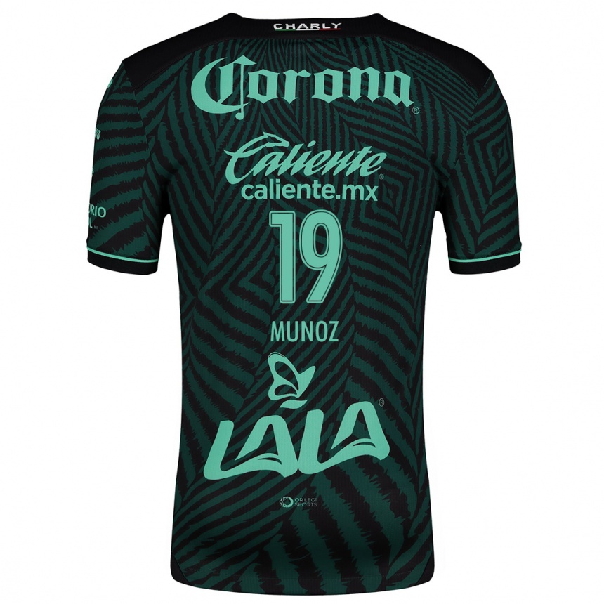 Niño Fútbol Camiseta Santiago Muñoz #19 Verde Negro 2ª Equipación 2024/25 México