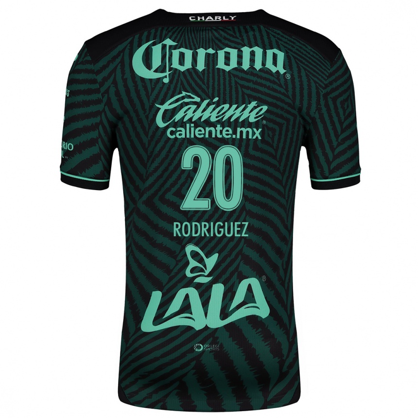 Niño Fútbol Camiseta Hugo Rodríguez #20 Verde Negro 2ª Equipación 2024/25 México