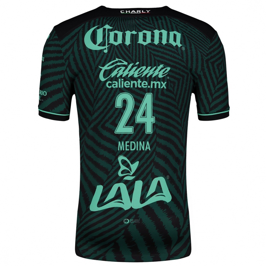 Niño Fútbol Camiseta Diego Medina #24 Verde Negro 2ª Equipación 2024/25 México