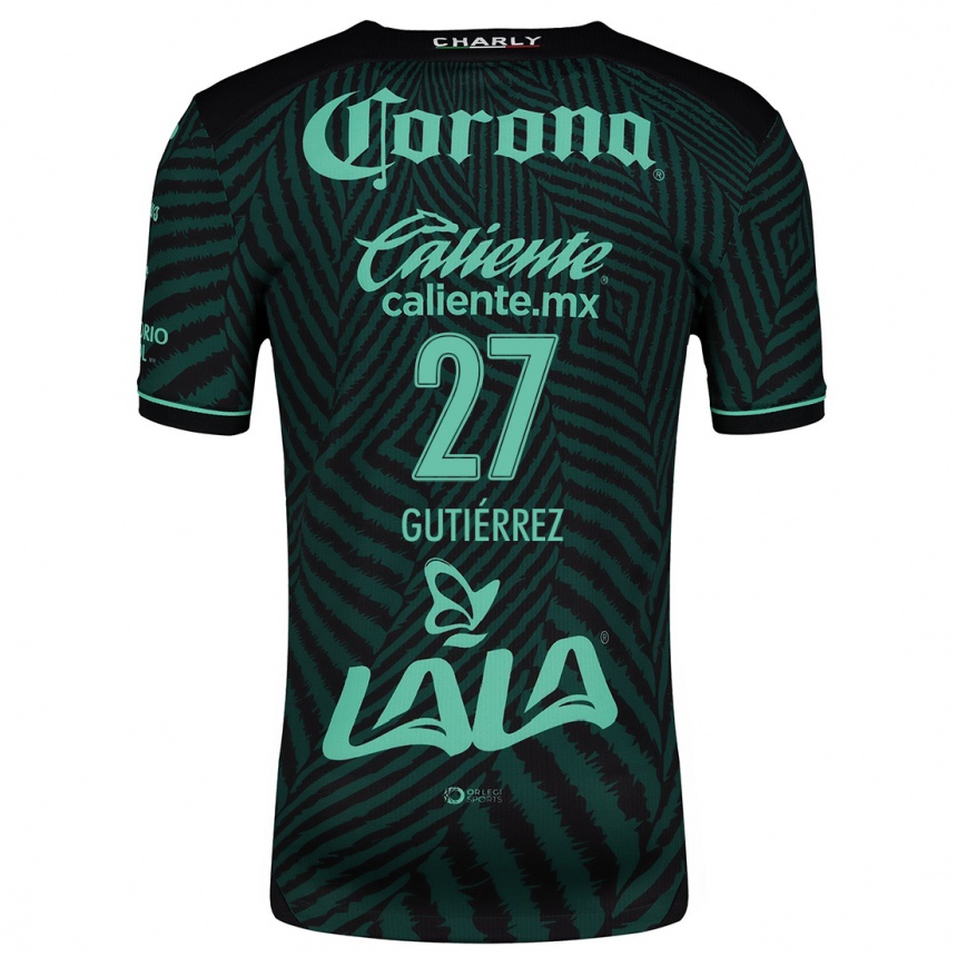 Niño Fútbol Camiseta Luis Gutiérrez #27 Verde Negro 2ª Equipación 2024/25 México