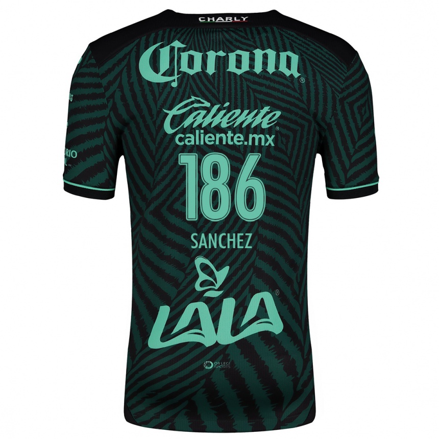 Niño Fútbol Camiseta David Sánchez #186 Verde Negro 2ª Equipación 2024/25 México