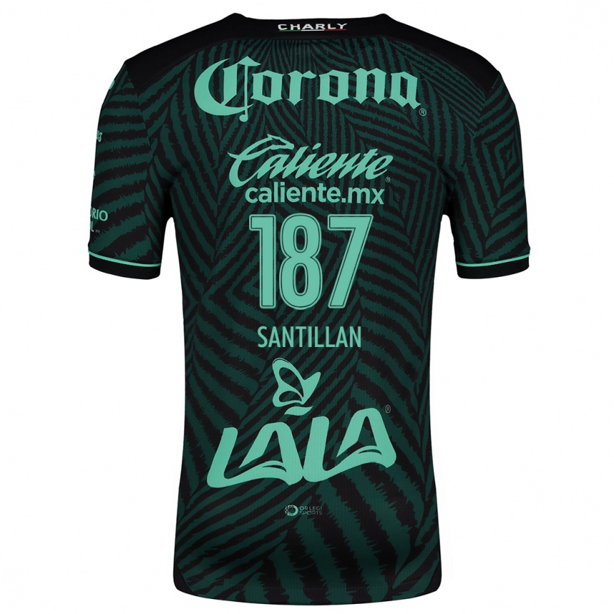 Niño Fútbol Camiseta Emilio Santillán #187 Verde Negro 2ª Equipación 2024/25 México