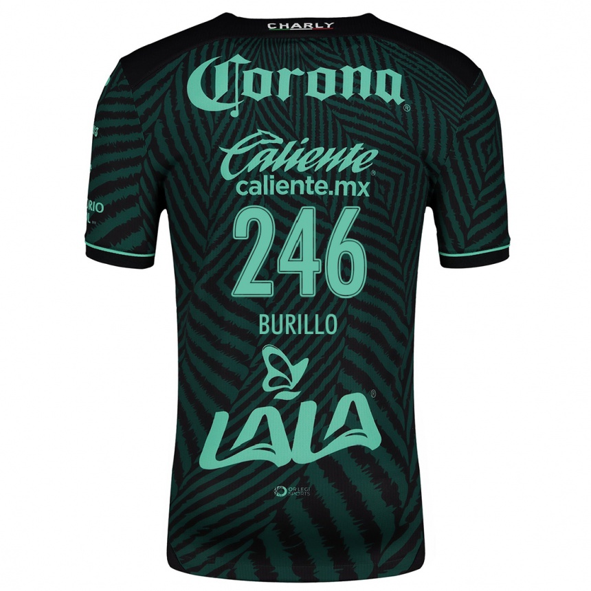 Niño Fútbol Camiseta Juan Burillo #246 Verde Negro 2ª Equipación 2024/25 México