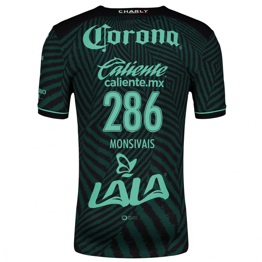 Niño Fútbol Camiseta Giovani Monsivais #286 Verde Negro 2ª Equipación 2024/25 México