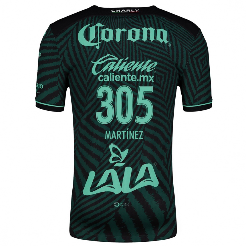 Niño Fútbol Camiseta Cristian Martínez #305 Verde Negro 2ª Equipación 2024/25 México