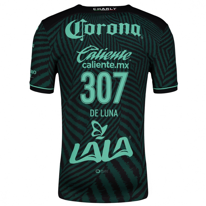 Niño Fútbol Camiseta Eduardo De Luna #307 Verde Negro 2ª Equipación 2024/25 México