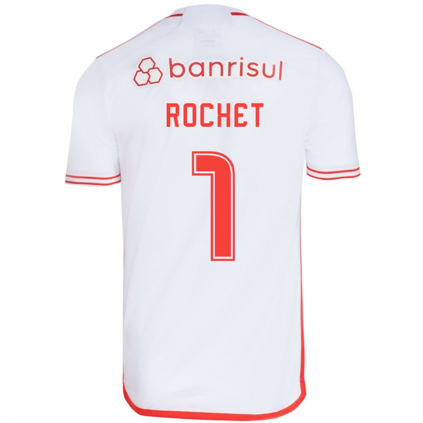 Niño Fútbol Camiseta Sergio Rochet #1 Blanco Rojo 2ª Equipación 2024/25 México