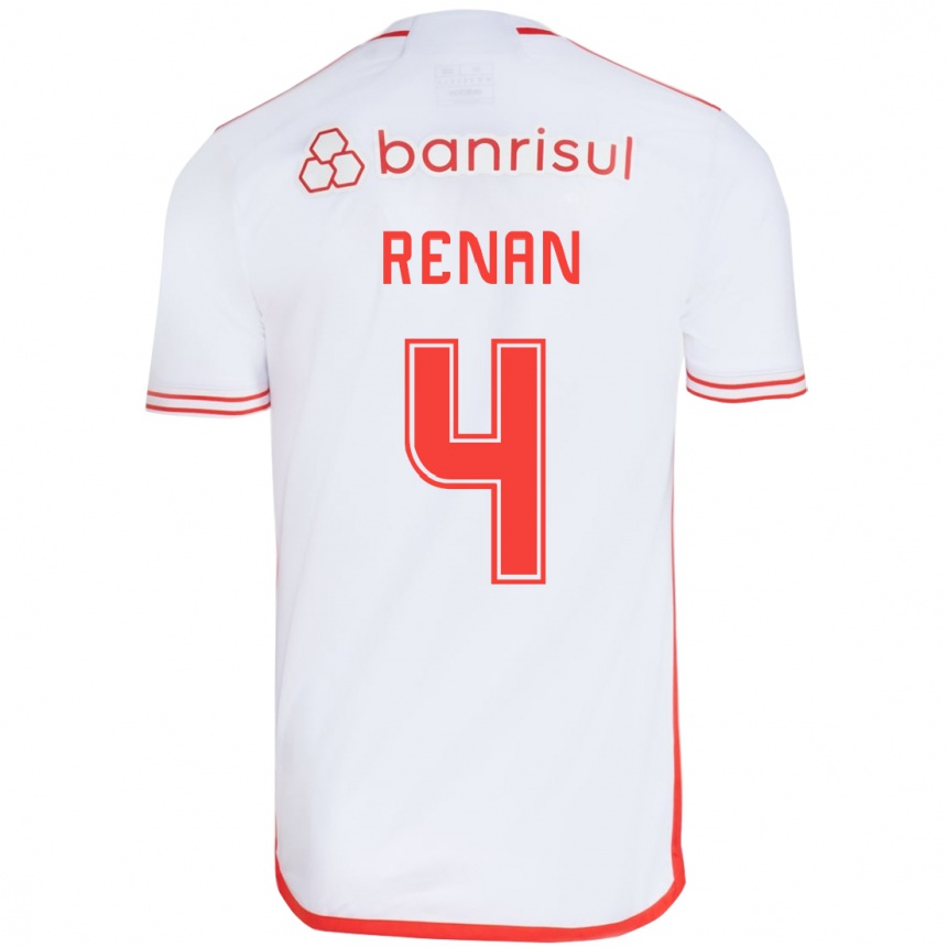 Niño Fútbol Camiseta Robert Renan #4 Blanco Rojo 2ª Equipación 2024/25 México