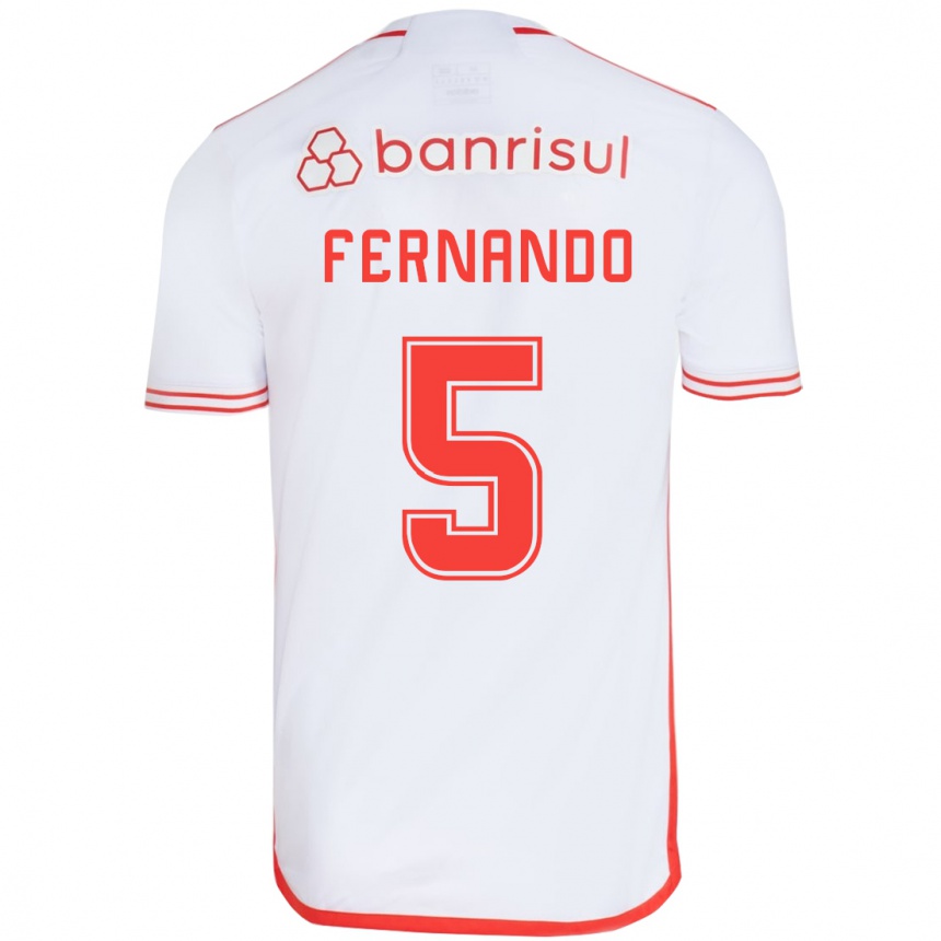 Niño Fútbol Camiseta Fernando #5 Blanco Rojo 2ª Equipación 2024/25 México