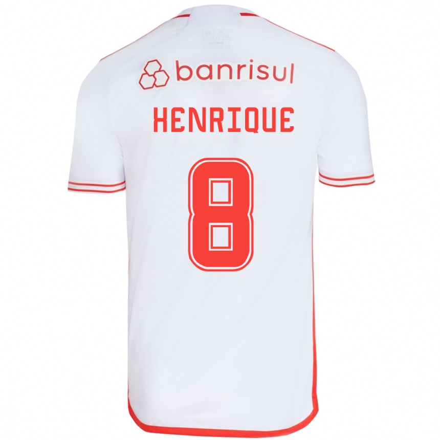 Niño Fútbol Camiseta Bruno Henrique #8 Blanco Rojo 2ª Equipación 2024/25 México