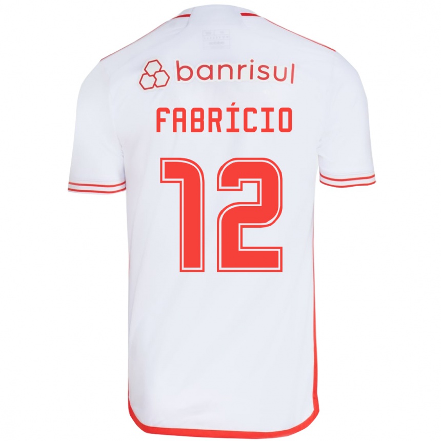 Niño Fútbol Camiseta Fabrício #12 Blanco Rojo 2ª Equipación 2024/25 México