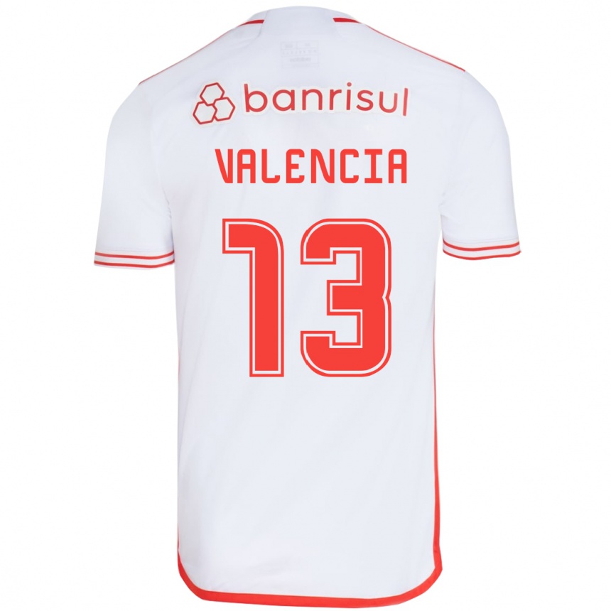 Niño Fútbol Camiseta Enner Valencia #13 Blanco Rojo 2ª Equipación 2024/25 México