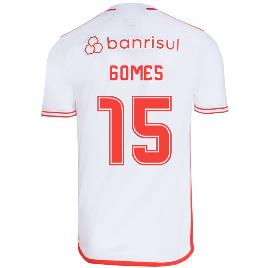 Niño Fútbol Camiseta Bruno Gomes #15 Blanco Rojo 2ª Equipación 2024/25 México