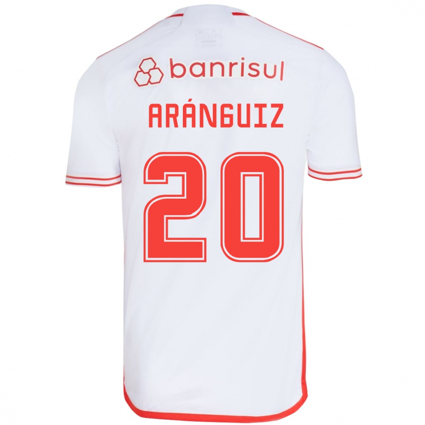 Niño Fútbol Camiseta Charles Aránguiz #20 Blanco Rojo 2ª Equipación 2024/25 México