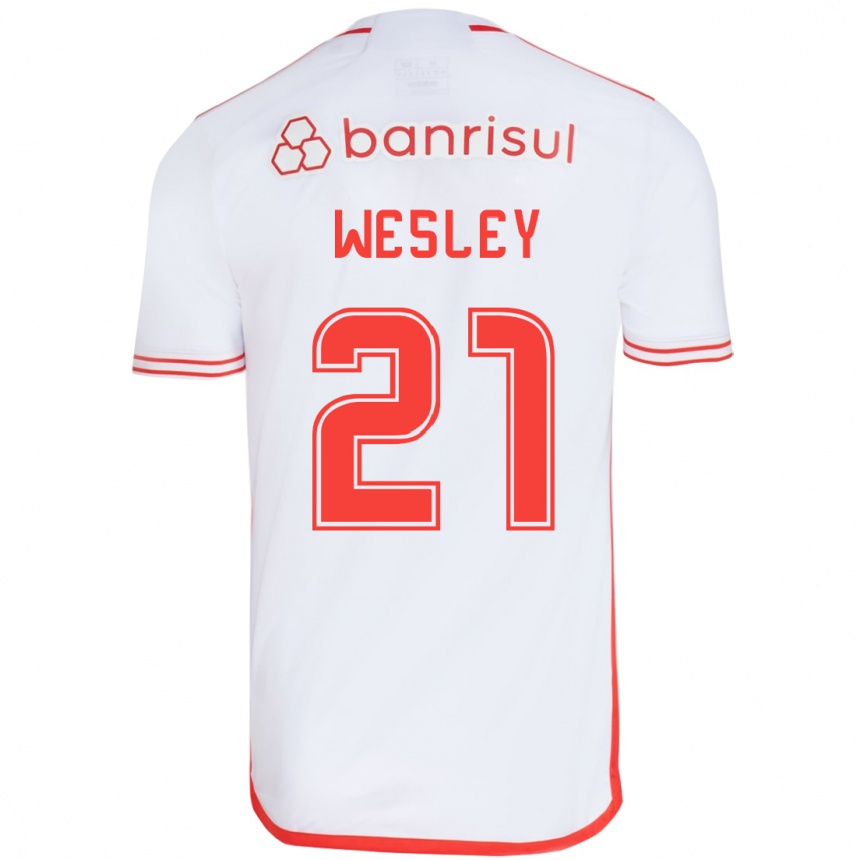 Niño Fútbol Camiseta Wesley #21 Blanco Rojo 2ª Equipación 2024/25 México