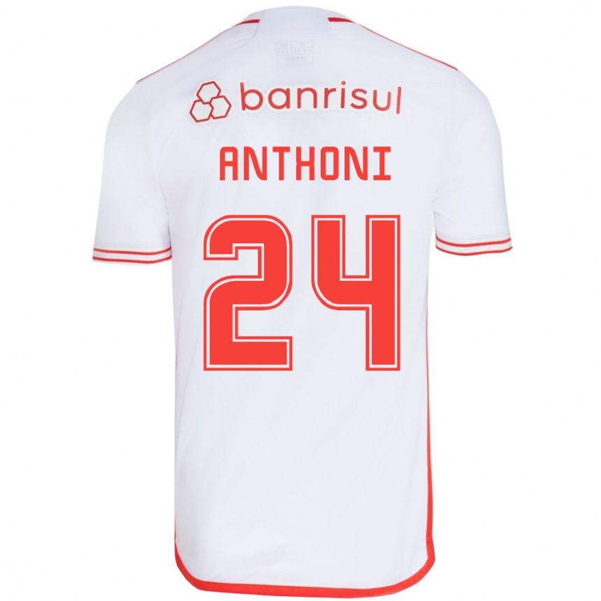 Niño Fútbol Camiseta Anthoni #24 Blanco Rojo 2ª Equipación 2024/25 México