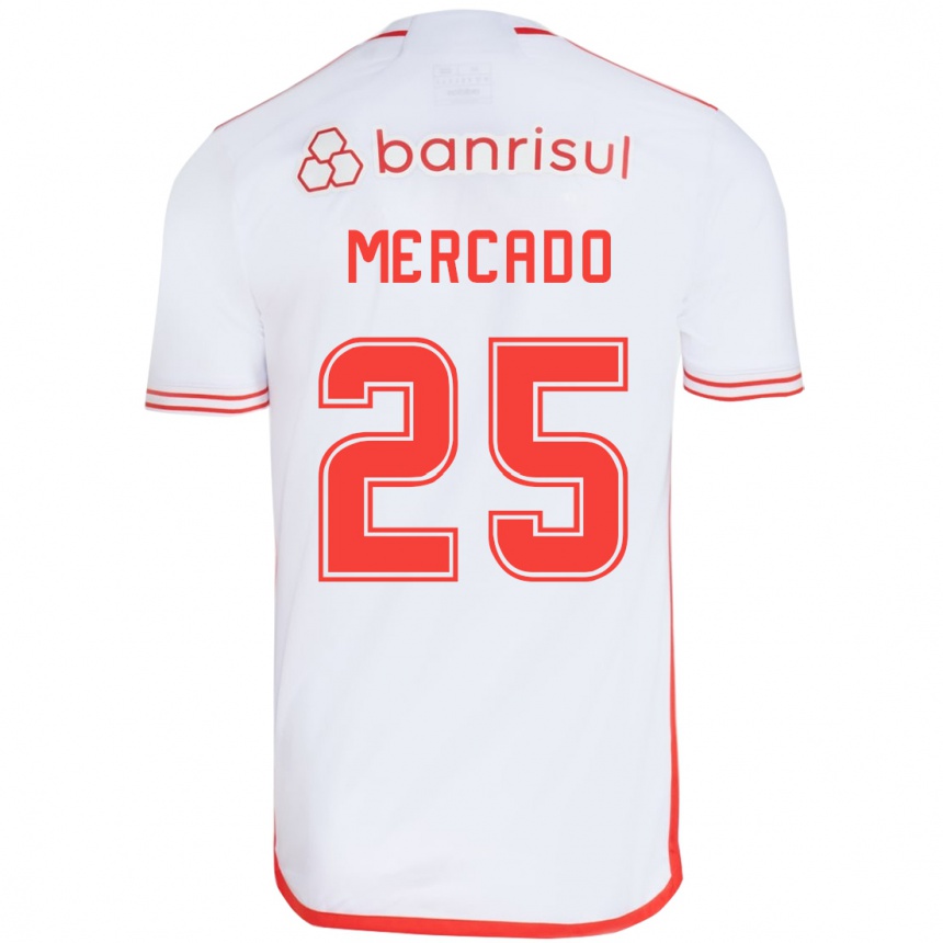 Niño Fútbol Camiseta Gabriel Mercado #25 Blanco Rojo 2ª Equipación 2024/25 México