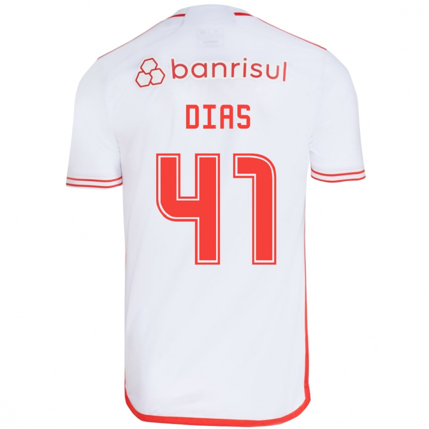 Niño Fútbol Camiseta Matheus Dias #41 Blanco Rojo 2ª Equipación 2024/25 México