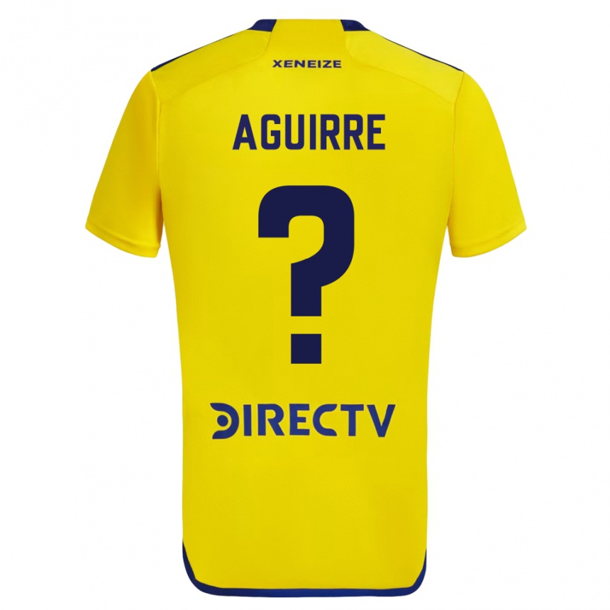 Niño Fútbol Camiseta Brian Aguirre #0 Amarillo Azul 2ª Equipación 2024/25 México