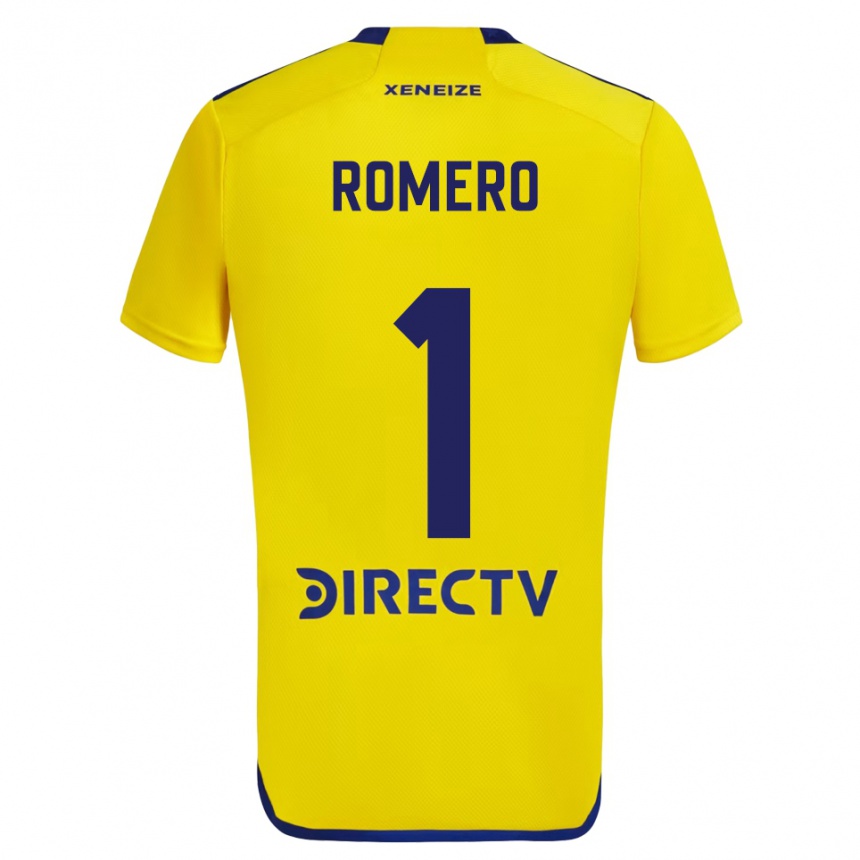 Niño Fútbol Camiseta Sergio Romero #1 Amarillo Azul 2ª Equipación 2024/25 México