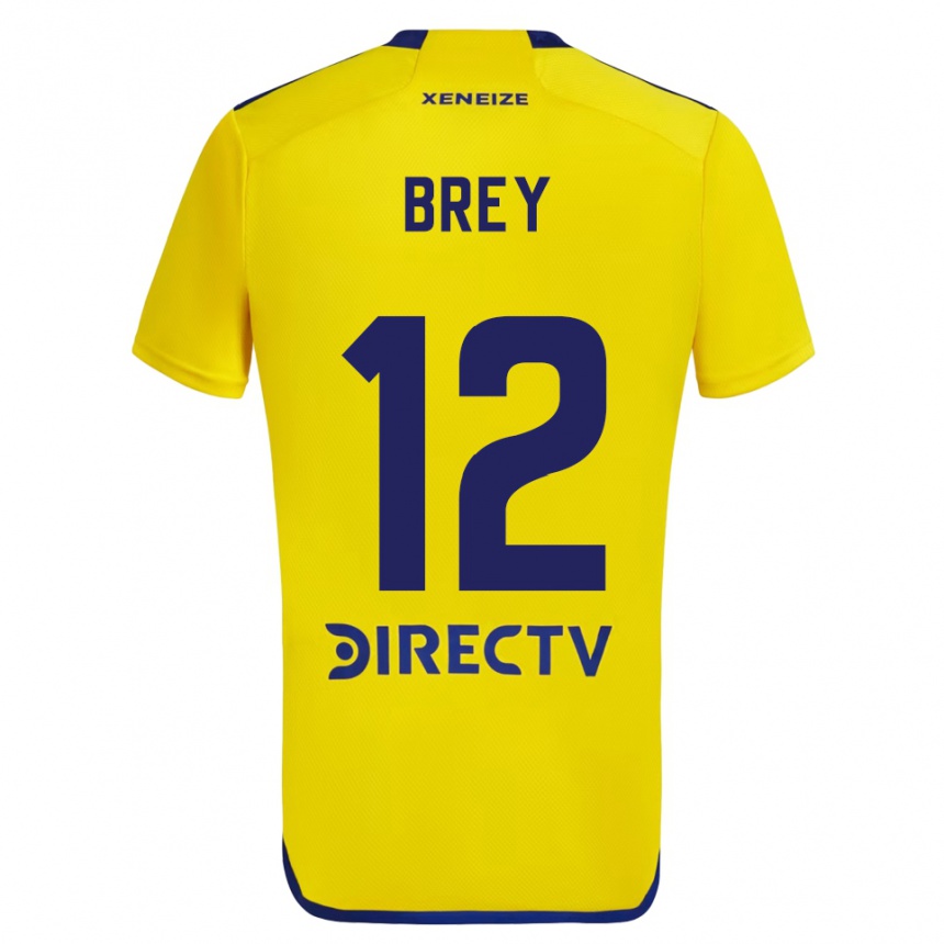 Niño Fútbol Camiseta Leandro Brey #12 Amarillo Azul 2ª Equipación 2024/25 México