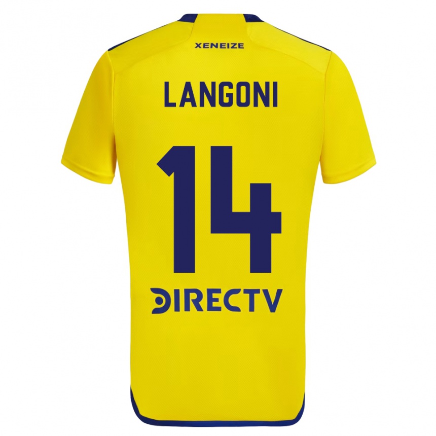 Niño Fútbol Camiseta Luca Langoni #14 Amarillo Azul 2ª Equipación 2024/25 México