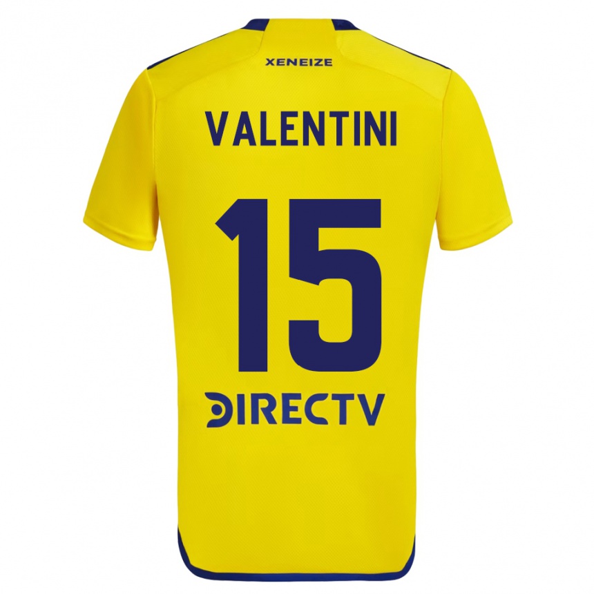 Niño Fútbol Camiseta Nicolás Valentini #15 Amarillo Azul 2ª Equipación 2024/25 México