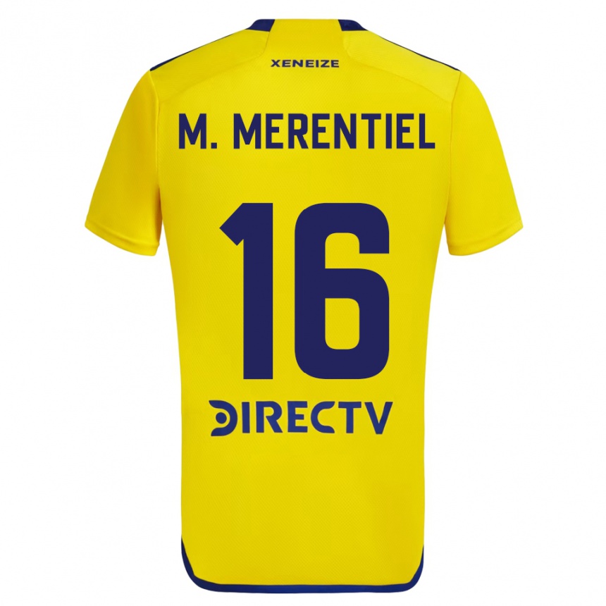 Niño Fútbol Camiseta Miguel Merentiel #16 Amarillo Azul 2ª Equipación 2024/25 México