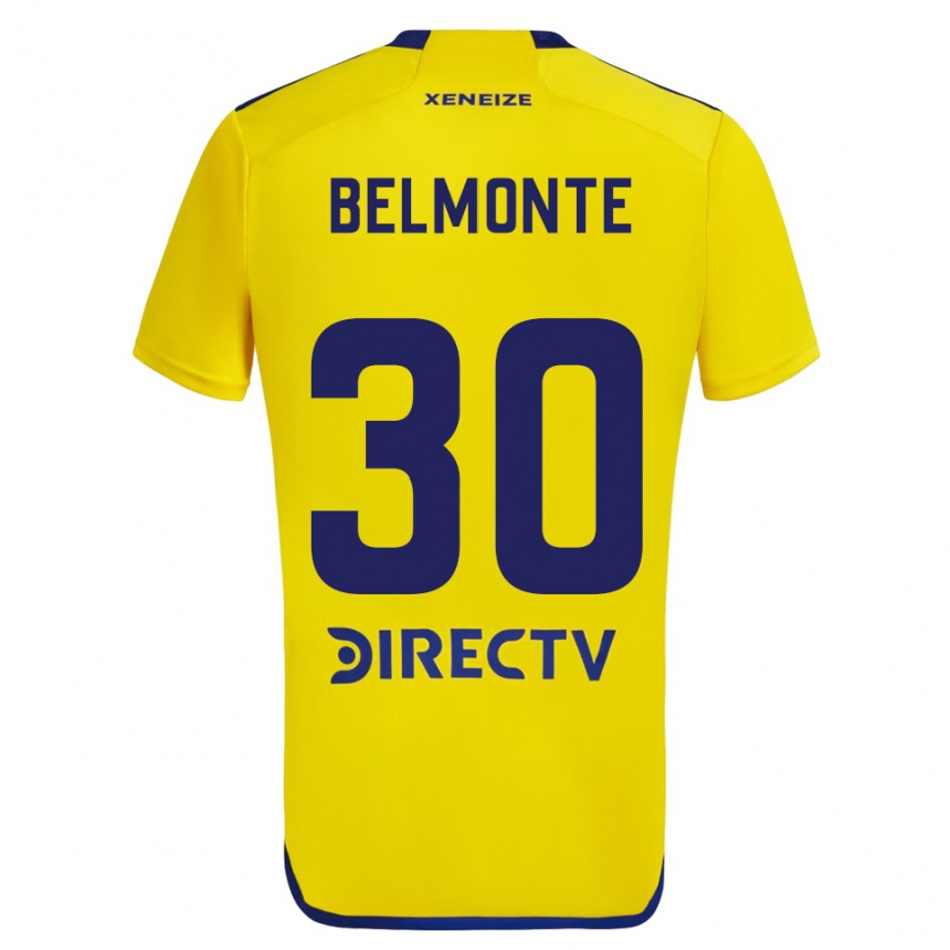 Niño Fútbol Camiseta Tomás Belmonte #30 Amarillo Azul 2ª Equipación 2024/25 México