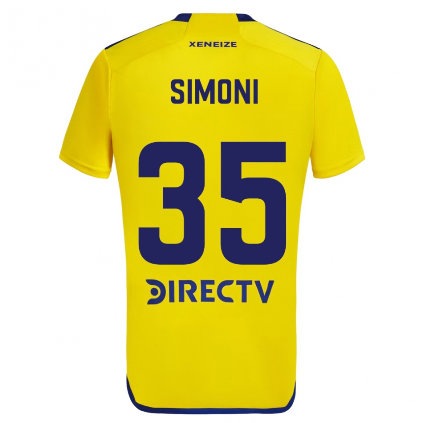 Niño Fútbol Camiseta Valentino Simoni #35 Amarillo Azul 2ª Equipación 2024/25 México