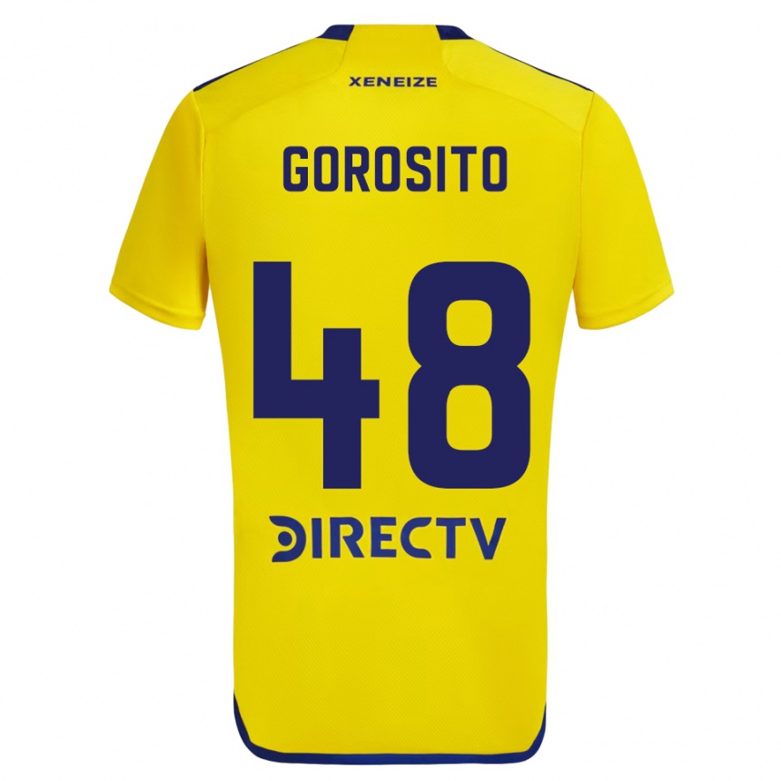 Niño Fútbol Camiseta Dylan Gorosito #48 Amarillo Azul 2ª Equipación 2024/25 México